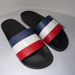 Moncler Basile Logo Embossed Rubber Slide Sandals Size Mens 11 44 VGUC